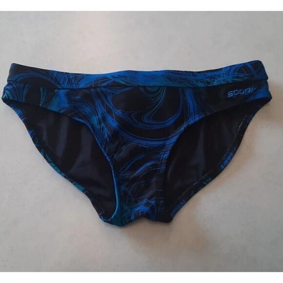 Sporti Active Bikini Swim Bottom S Blue Printed - Picture 1 of 4